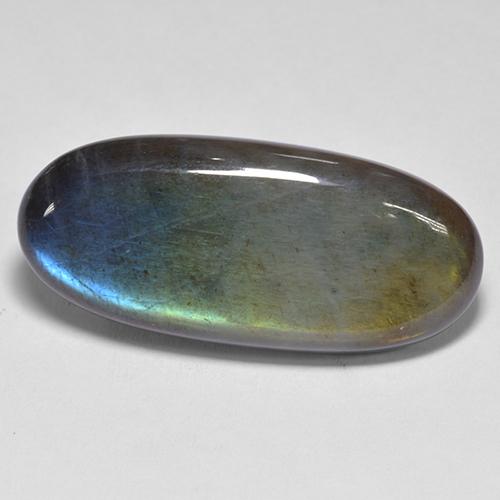 Espectrolita multicolor natural de 13,34 ct, corte óvalo, opaco