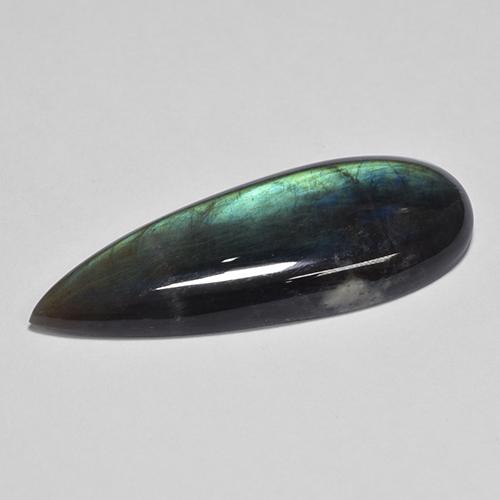 Espectrolita multicolor natural de 16,58 ct, en forma de pera, opaco