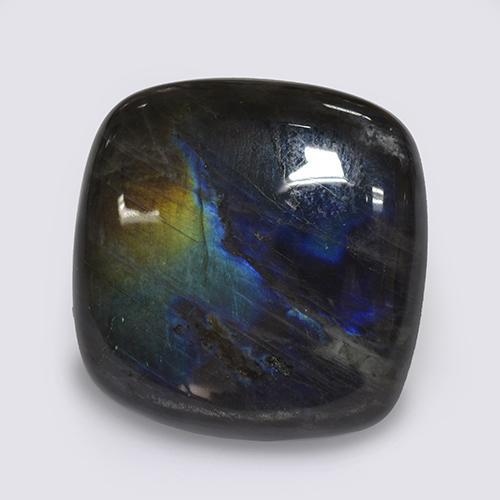 Espectrolita multicolor natural de 19,29 ct, corte cojín, opaco