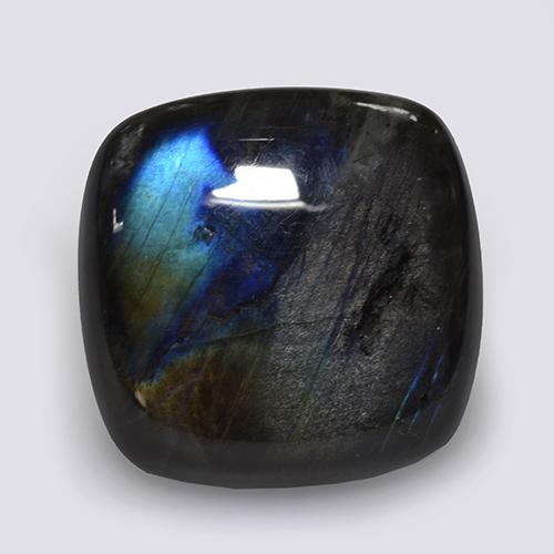 Espectrolita multicolor natural de 19,29 ct, corte cojín, opaco