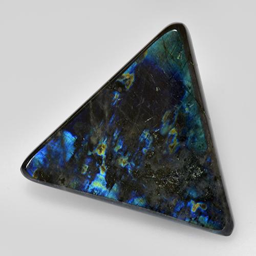 Espectrolita multicolor natural de 11,70 ct, trillón, opaco