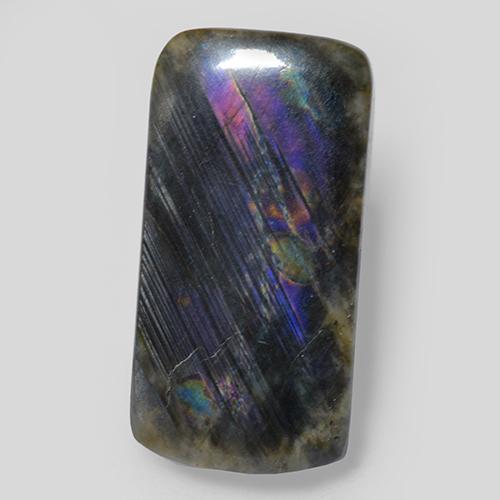 Espectrolita multicolor natural de 7,54 ct, corte cojín, opaco