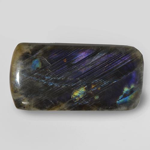 Espectrolita multicolor natural de 7,54 ct, corte cojín, opaco
