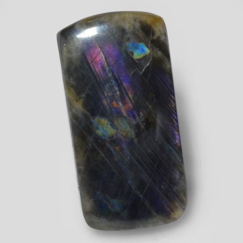 Espectrolita multicolor natural de 7,54 ct, corte cojín, opaco