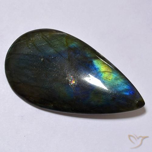 Espectrolita multicolor natural de 38,11 ct, corte cojín, opaco