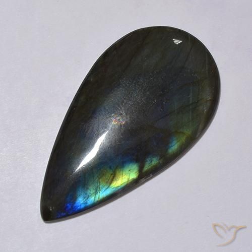 Espectrolita multicolor natural de 38,11 ct, corte cojín, opaco