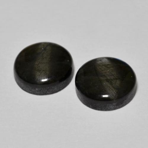 Gemas de espectrolita multicolor natural de 3,66 ct, corte redondo, opaco
