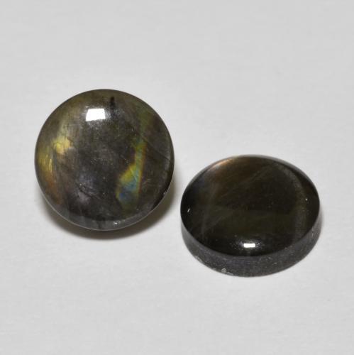 Gemas de espectrolita multicolor natural de 3,00 ct, corte redondo, opaco