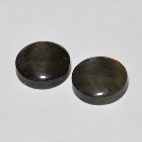 Gemas de espectrolita multicolor natural de 3,00 ct, corte redondo, opaco