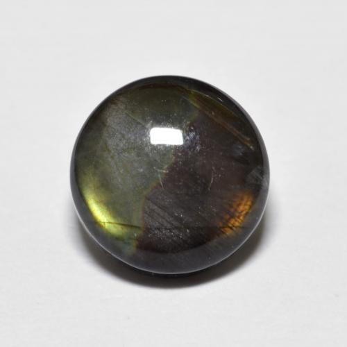 Espectrolita multicolor natural de 1,83 ct, corte redondo, opaco