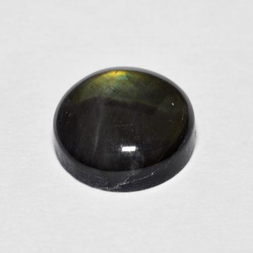 Espectrolita multicolor natural de 1,83 ct, corte redondo, opaco