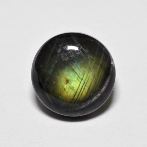 Espectrolita multicolor natural de 1,72 ct, corte redondo, opaco