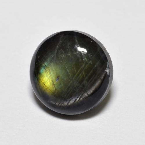Espectrolita multicolor natural de 1,72 ct, corte redondo, opaco