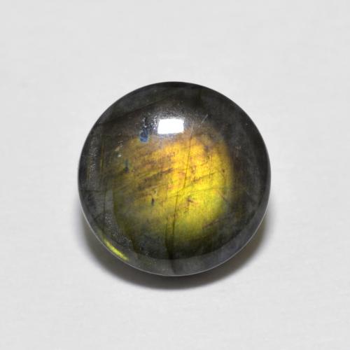 Espectrolita multicolor natural de 1,60 ct, corte redondo, opaco