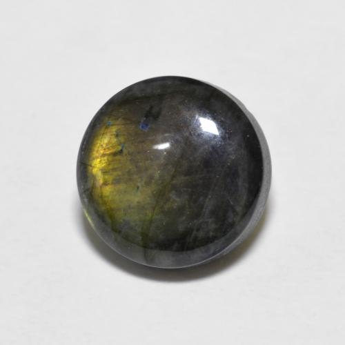Espectrolita multicolor natural de 1,60 ct, corte redondo, opaco