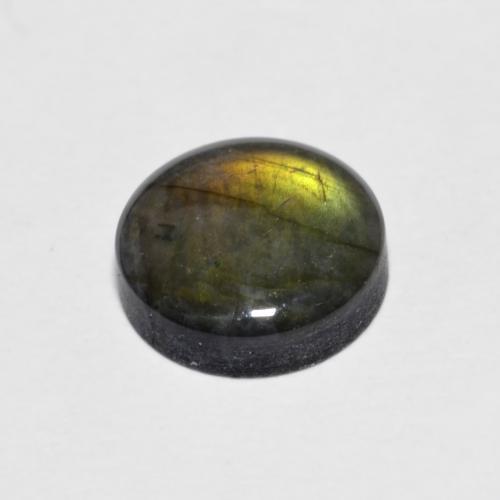 Espectrolita multicolor natural de 1,60 ct, corte redondo, opaco