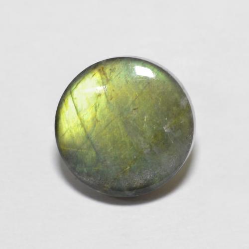 Espectrolita multicolor natural de 1,44 ct, corte redondo, opaco