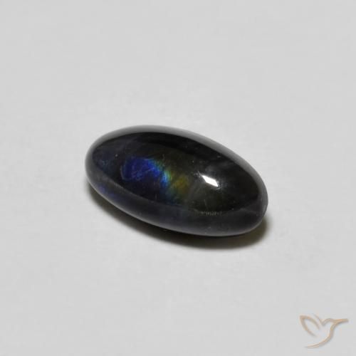 Espectrolita Multicolor natural de 0.77 ct, Corte Óvalo, Opaco