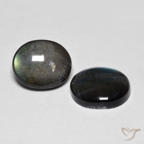 Gemas de Espectrolita Multicolor natural de 4.35 ct, Ovalada, Opaco