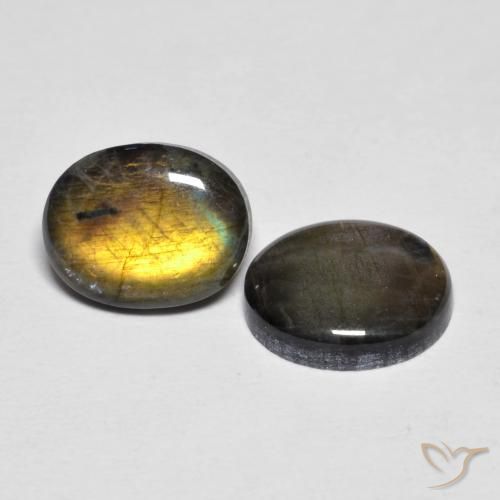 Gemas de Espectrolita Multicolor natural de 4.35 ct, Ovalada, Opaco