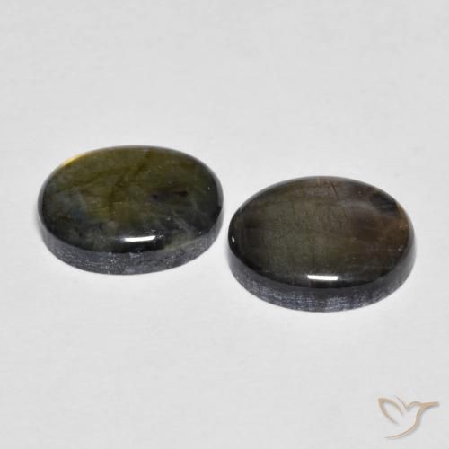 Gemas de Espectrolita Multicolor natural de 4.35 ct, Ovalada, Opaco