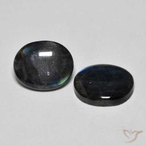 Gemas de Espectrolita Multicolor natural de 4.14 ct, Ovalada, Opaco