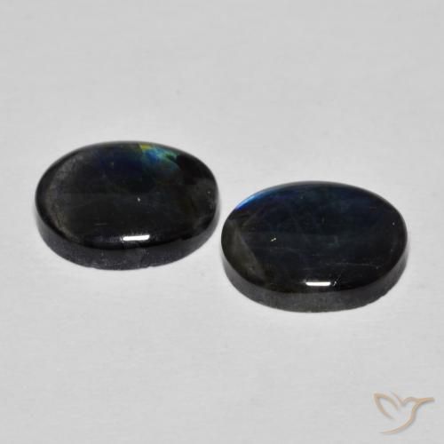 Gemas de Espectrolita Multicolor natural de 4.14 ct, Ovalada, Opaco