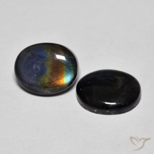 Gemas de Espectrolita Multicolor natural de 4.19 ct, Ovalada, Opaco