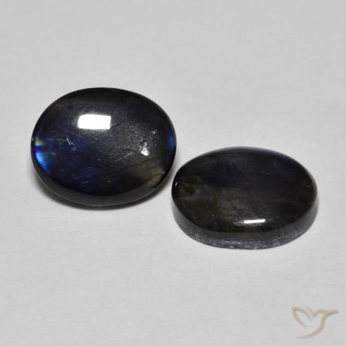 Gemas de Espectrolita Multicolor natural de 4.22 ct, Ovalada, Opaco