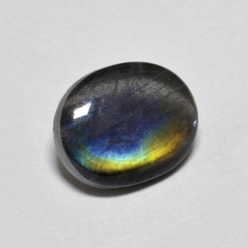 Espectrolita Multicolor natural de 2.08 ct, Corte Óvalo, Opaco