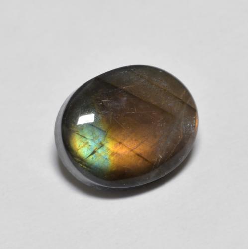 Espectrolita multicolor natural de 2,20 ct, corte óvalo, opaco