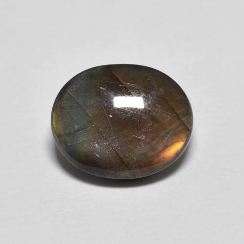 Espectrolita multicolor natural de 2,20 ct, corte óvalo, opaco