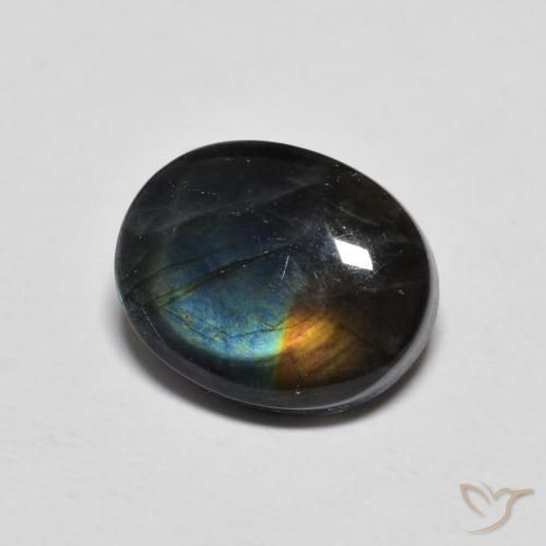 Espectrolita Multicolor natural de 2.23 ct, Ovalada, Opaco