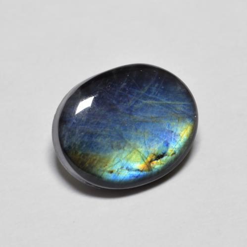 Espectrolita multicolor natural de 2,18 ct, corte óvalo, opaco