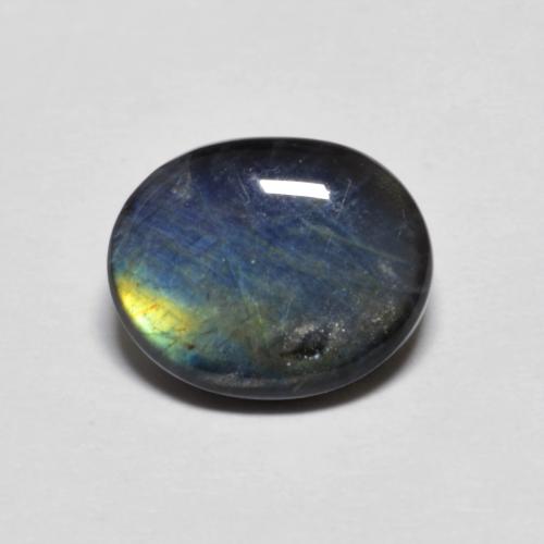 Espectrolita multicolor natural de 2,18 ct, corte óvalo, opaco