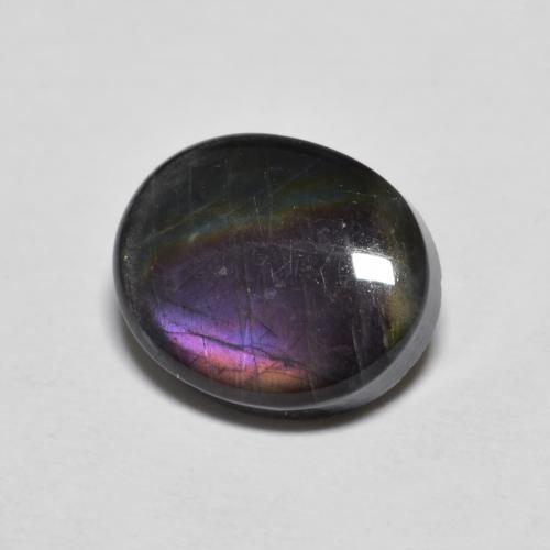 Espectrolita multicolor natural de 2,36 ct, corte óvalo, opaco