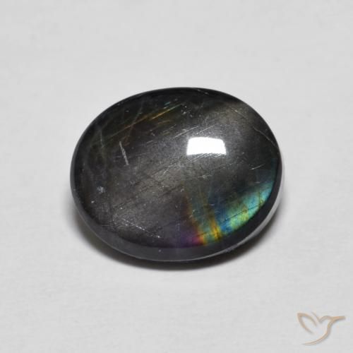 2.27ct Natural Multicolor Espectrolita, Ovalada, Opaco