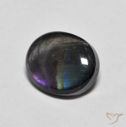 Espectrolita Multicolor natural de 2.27 ct, Ovalada, Opaco