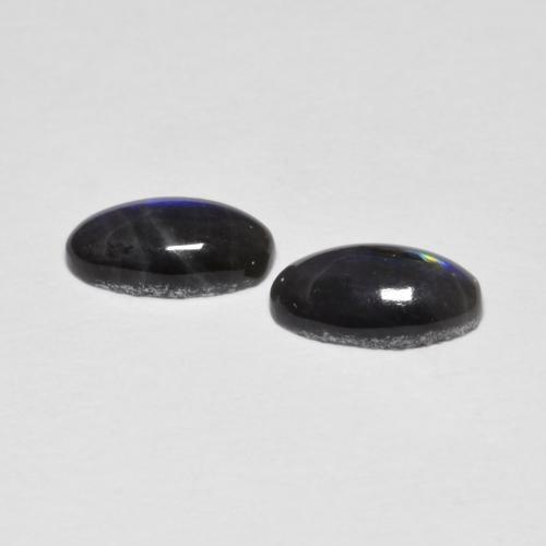 Gemas de espectrolita multicolor natural de 1,37 ct, corte óvalo, opaco