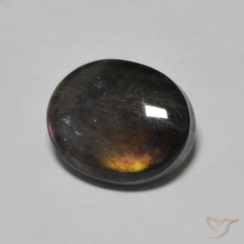 Espectrolita Multicolor natural de 2.27 ct, Ovalada, Opaco