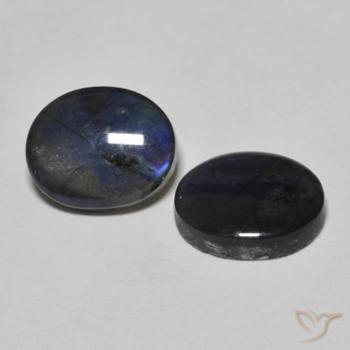 Gemas de Espectrolita Multicolor natural de 4.29 ct, Ovalada, Opaco