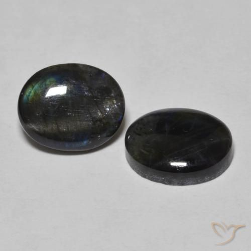 Gemas de Espectrolita Multicolor natural de 4.15 ct, Ovalada, Opaco