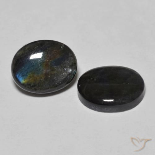 Gemas de Espectrolita Multicolor natural de 4.18 ct, Ovalada, Opaco