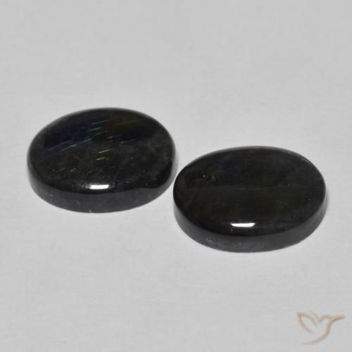 Gemas de Espectrolita Multicolor natural de 4.18 ct, Ovalada, Opaco