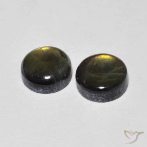 Gemas de Espectrolita Multicolor natural de 1.96 ct, Corte Redondo, Opaco