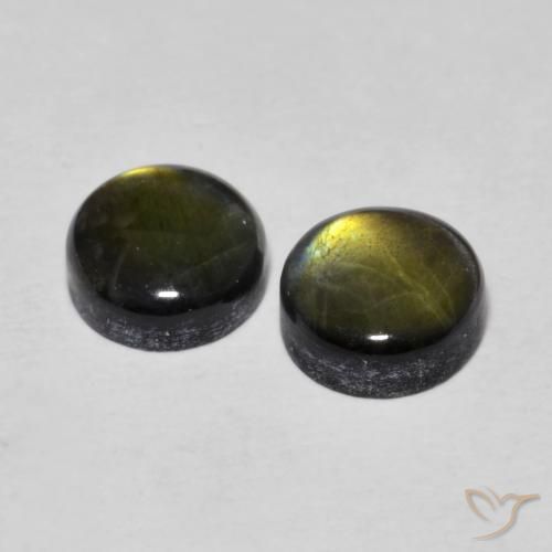 Gemas de Espectrolita Multicolor natural de 1.93 ct, Redondo, Opaco