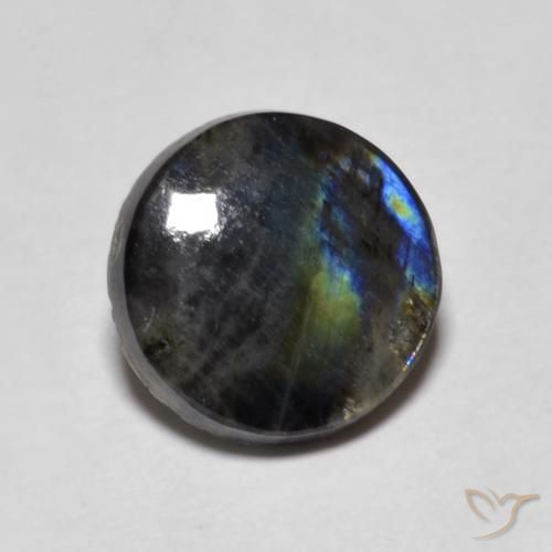 Espectrolita Multicolor natural de 2.31 ct, Redondo, Opaco