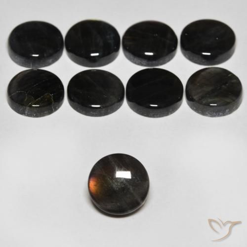 Espectrolita Multicolor natural de 1.79 ct, Redondo, Opaco