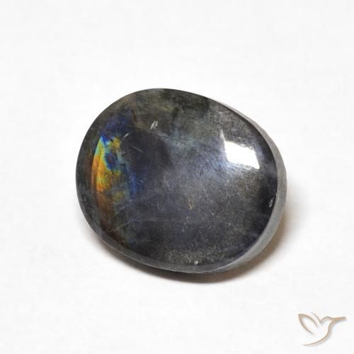 Espectrolita Multicolor natural de 1.96 ct, Ovalada, Opaco