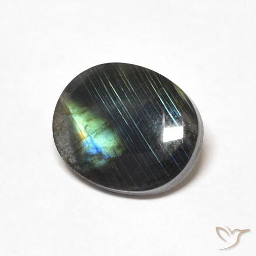 Espectrolita Multicolor natural de 1.72 ct, Ovalada, Opaco